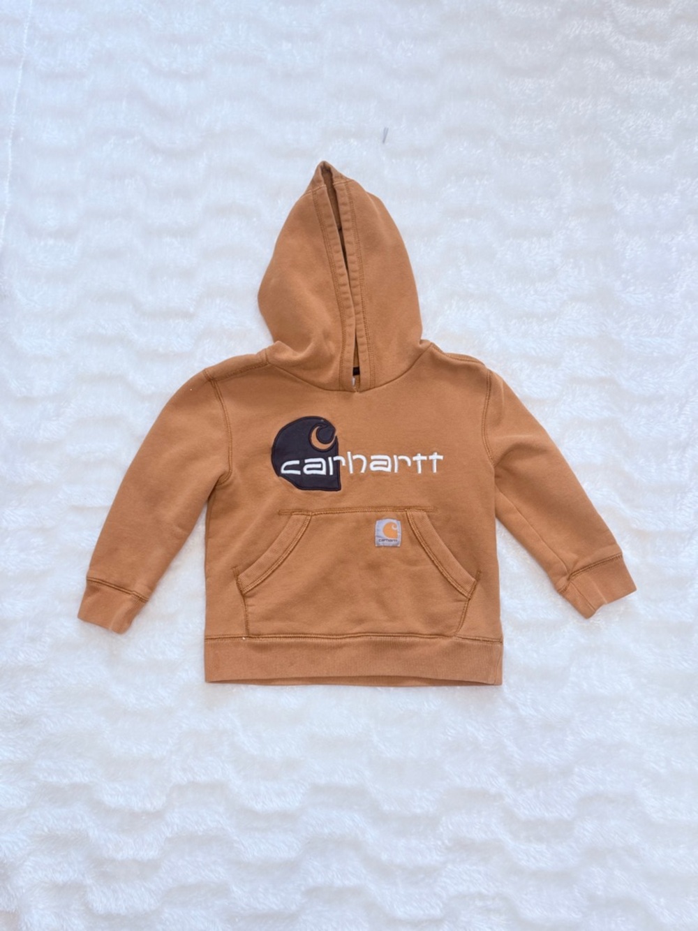 Carhartt Kids' Caramel Brown Logo Hooded Sweatshirt Size 4